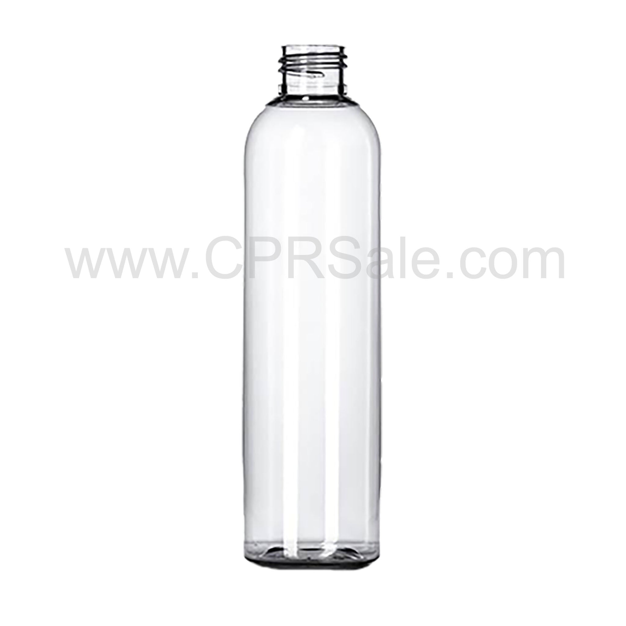 Plastic Bottle, PET, Round, Clear, 8oz