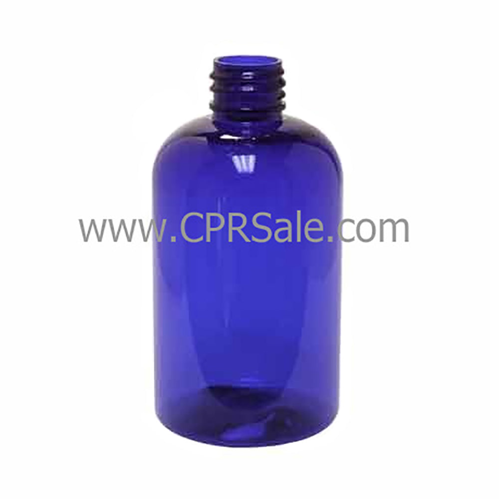 Plastic Bottle, PET, Boston Round, Blue, 4oz