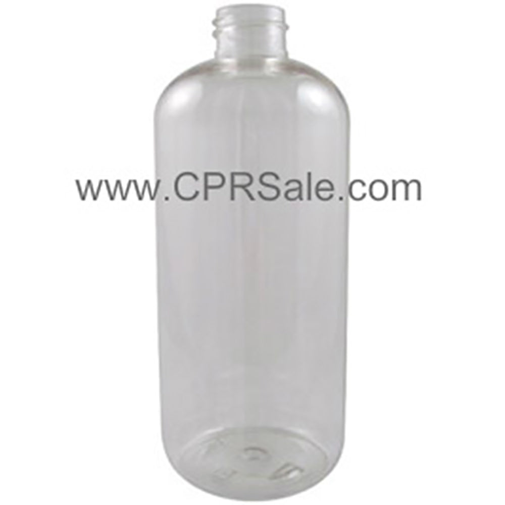 Plastic Bottle, PET, Boston Round, Clear, 32oz
