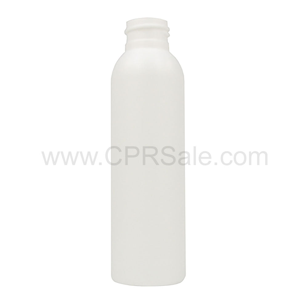 Plastic Bottle, HDPE, Round Imperial, White, 4oz