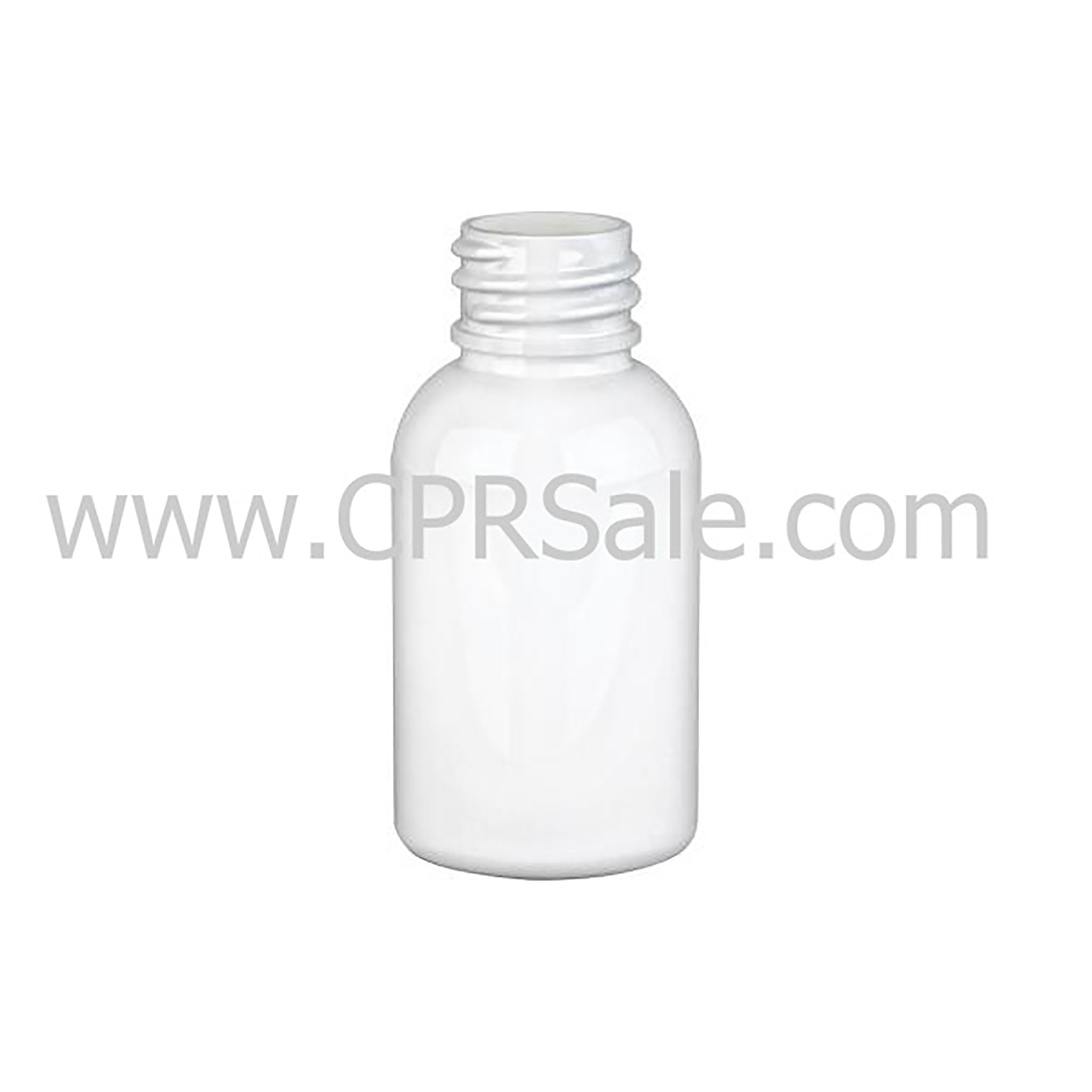 Plastic Bottle, HDPE, Boston Round, White, 1oz