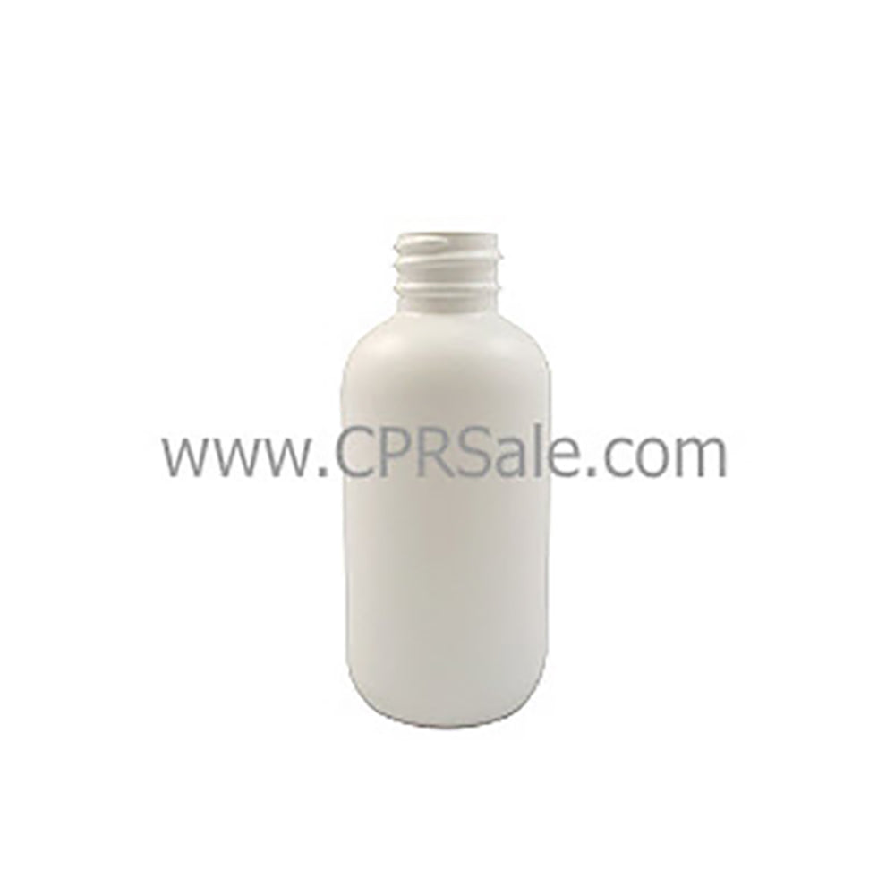 Plastic Bottle, HDPE, Boston Round, White, 4oz