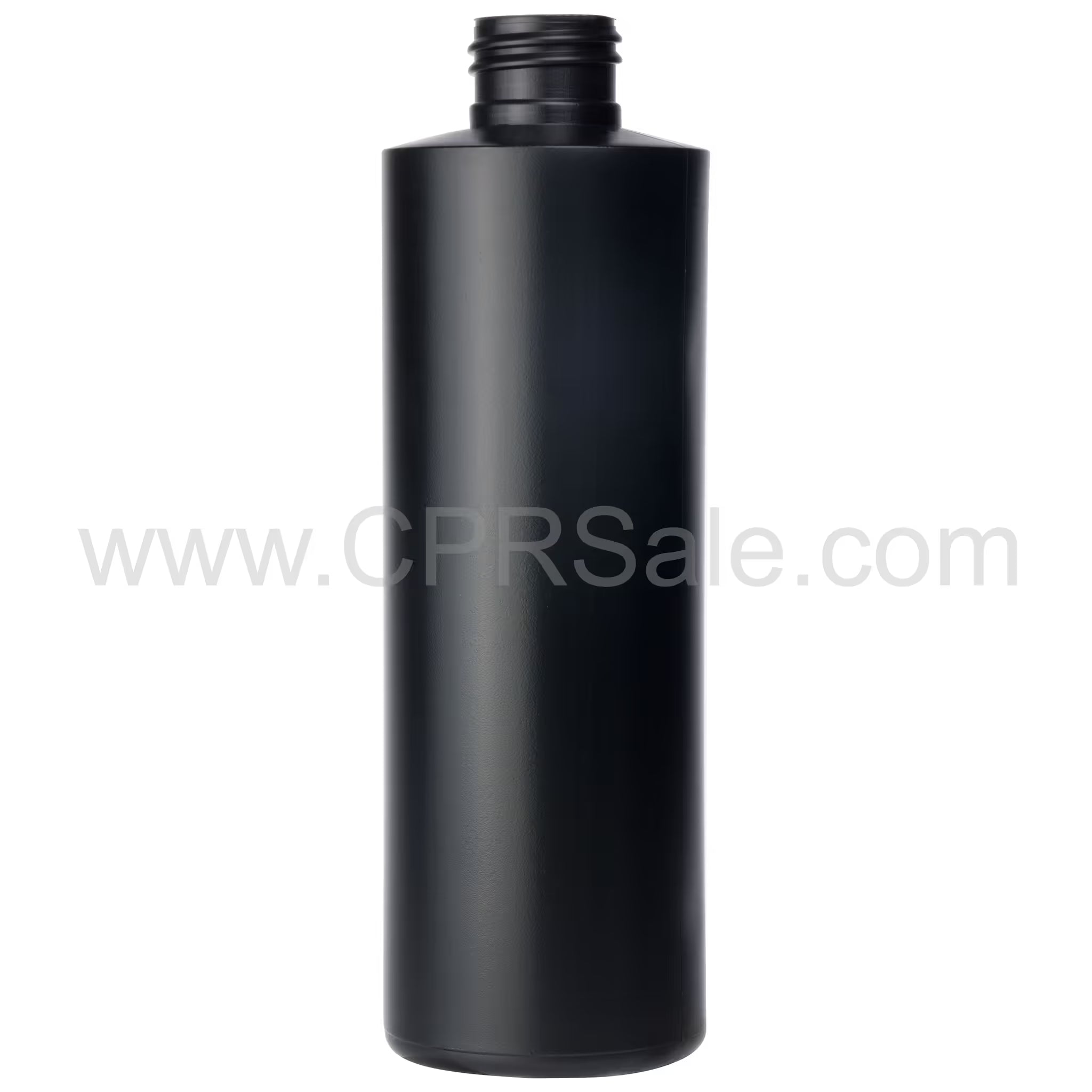 Plastic Bottle, HDPE, Cylinder, Black, 8oz