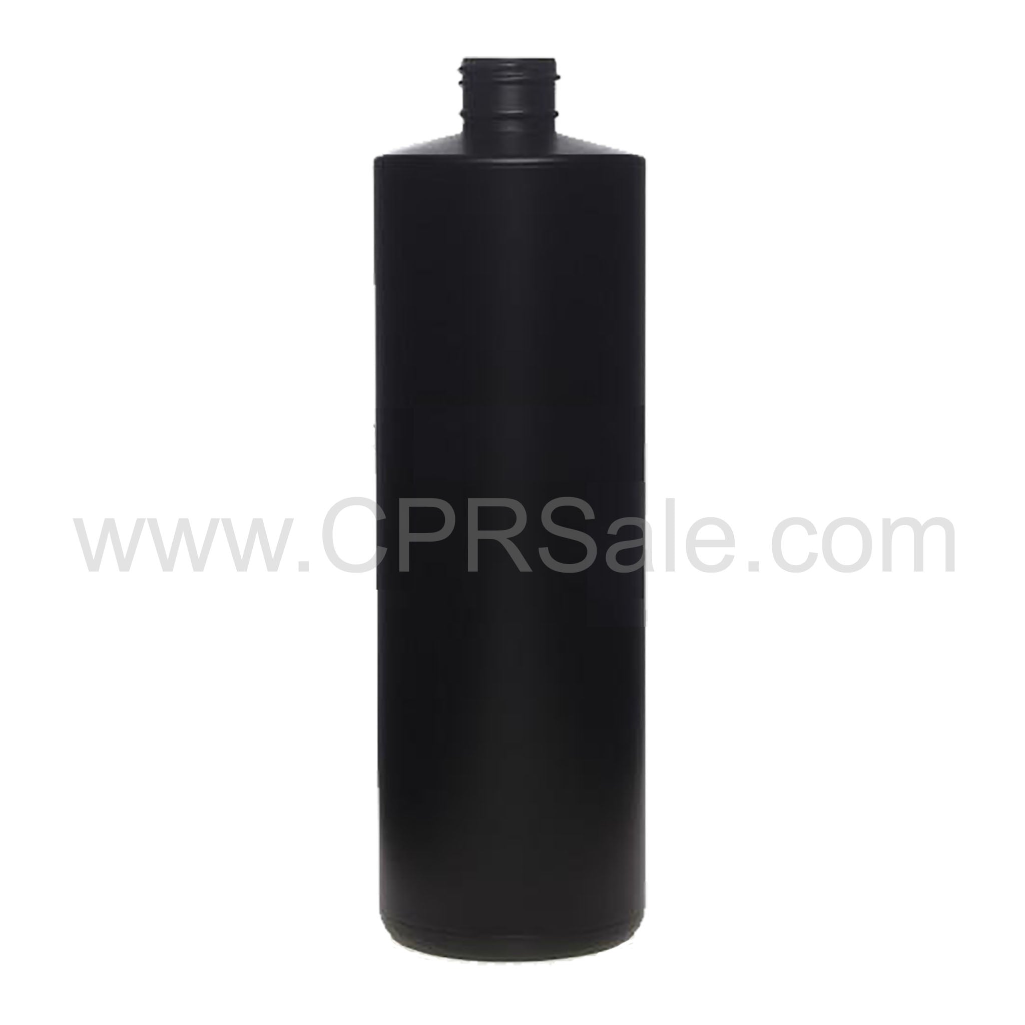 Plastic Bottle, HDPE, Cylinder, Black, 8oz