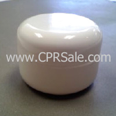 Jar,  1oz., PP, Round, White with White Dome Cap and Sealing Disc, 53mm