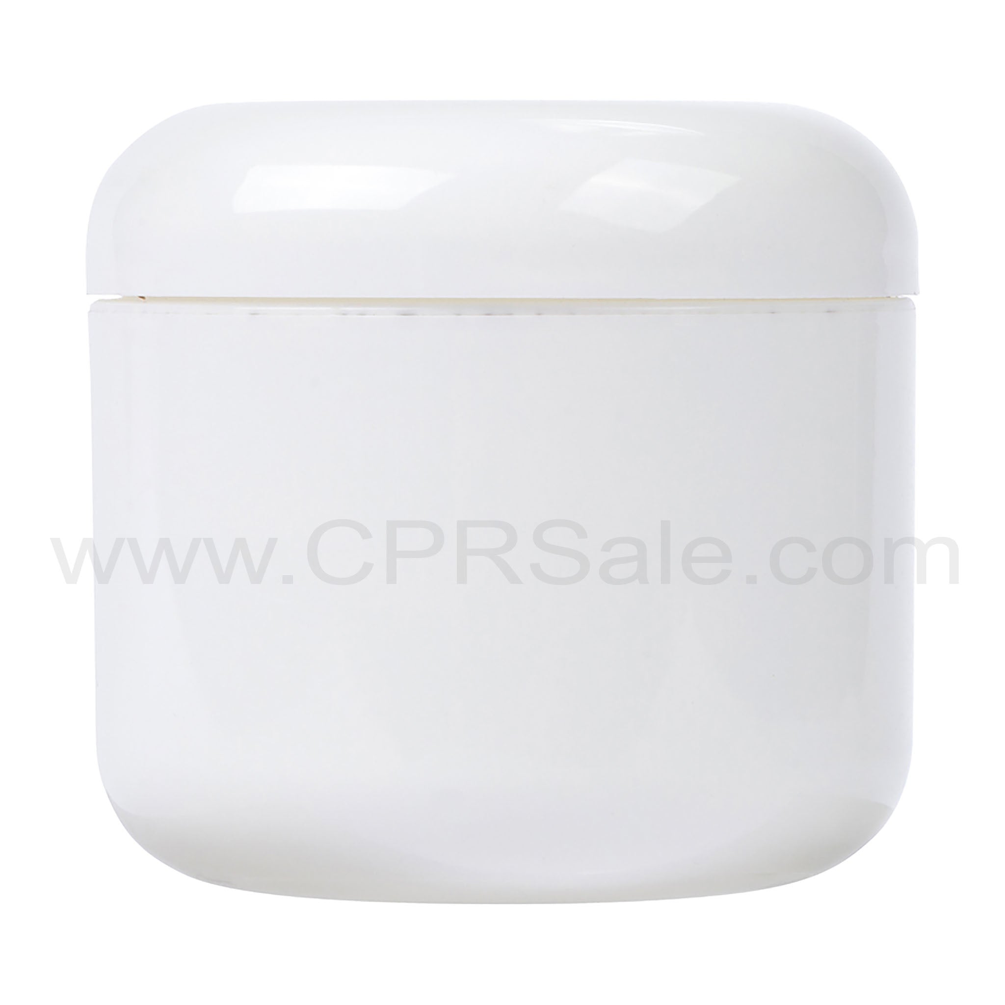 Jar, PP, Round, White Base, White Dome Cap 48mm 0.5oz