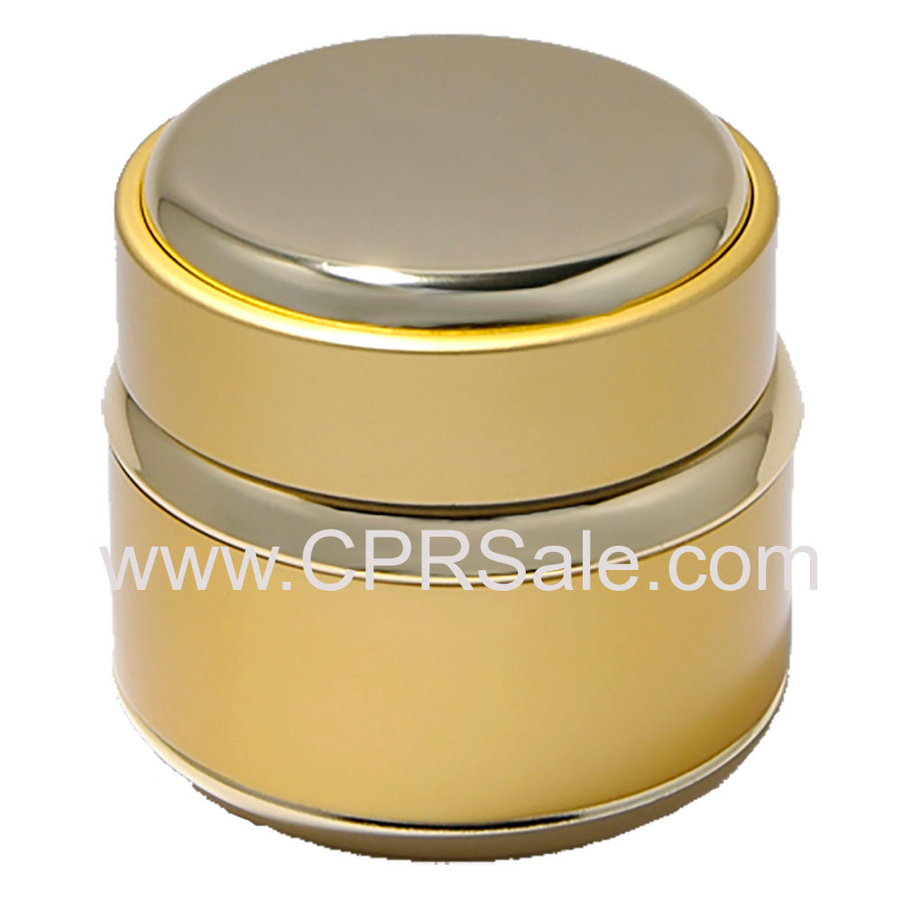 Jar, Aluminum, Round, w/Gold Trim, Gold, 15mL