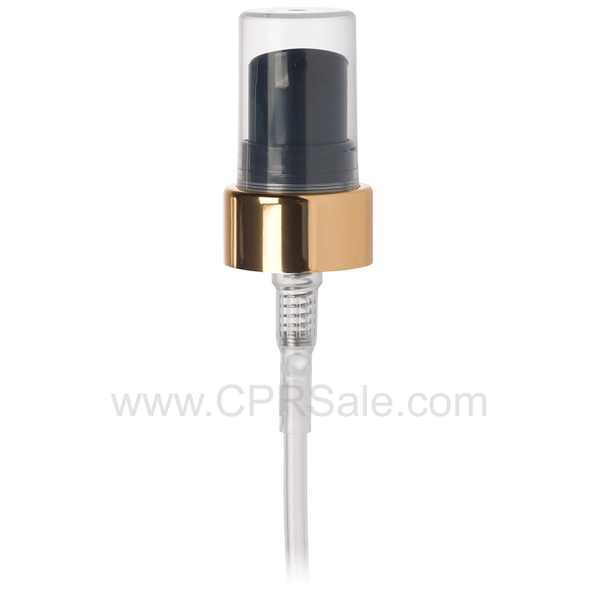 Pump, 20/400, Treatment, Shiny Gold Collar, Black Actuator, Clear PP Hood, Dip tube Length: 4 in