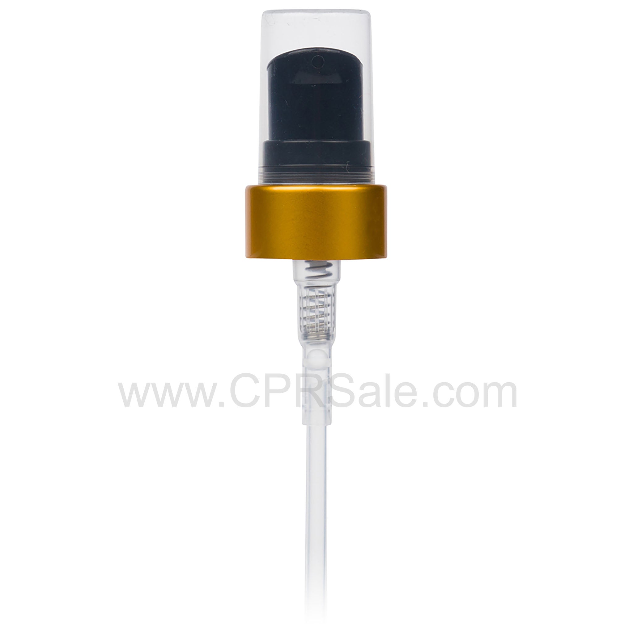 Pump, 20/400, Treatment, Matte Gold Collar, Black Actuator, Clear PP Hood, Dip tube Length: 4 in