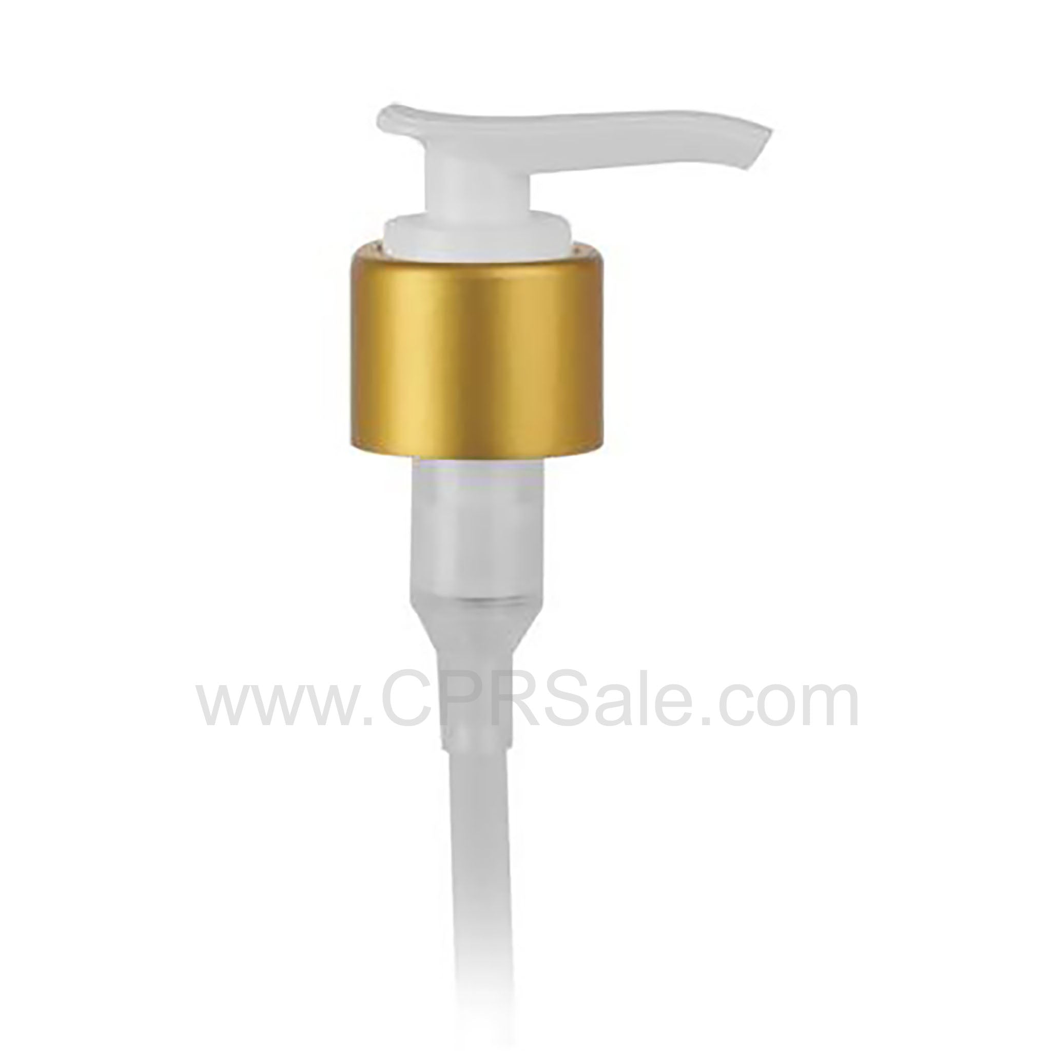 Pump, 24/410, Brush Gold/White, 2cc. Saddle Head, Diptube Length = 9 inches