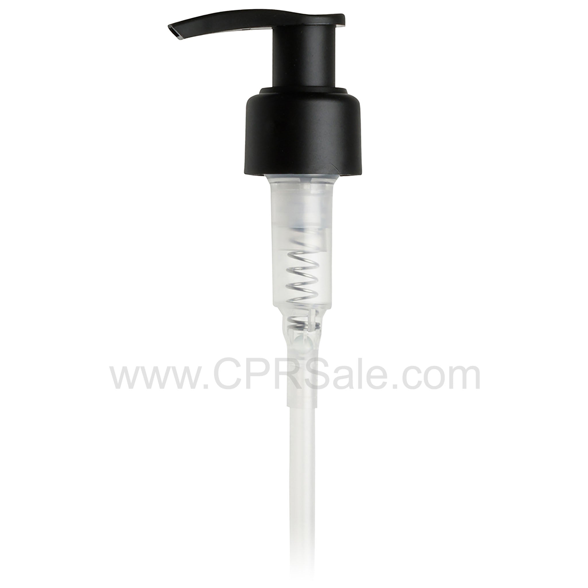 Pump, 24/410, Matte Black, Smooth, 2cc. Saddle Head, Locking, Diptube Length = 7 inches