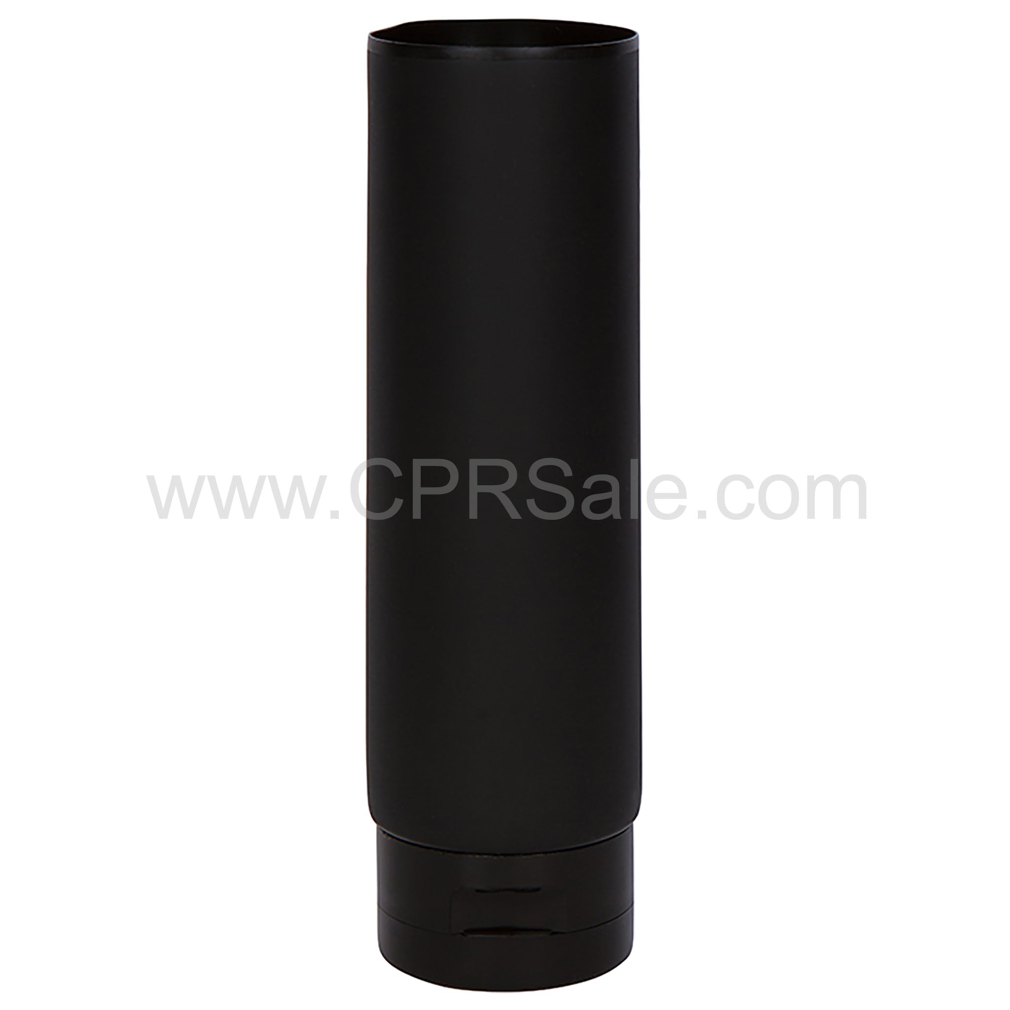 6oz. Plastic Tube, Matte Black Body, LDPE with Glossy Black Flip Top Cap, Open End