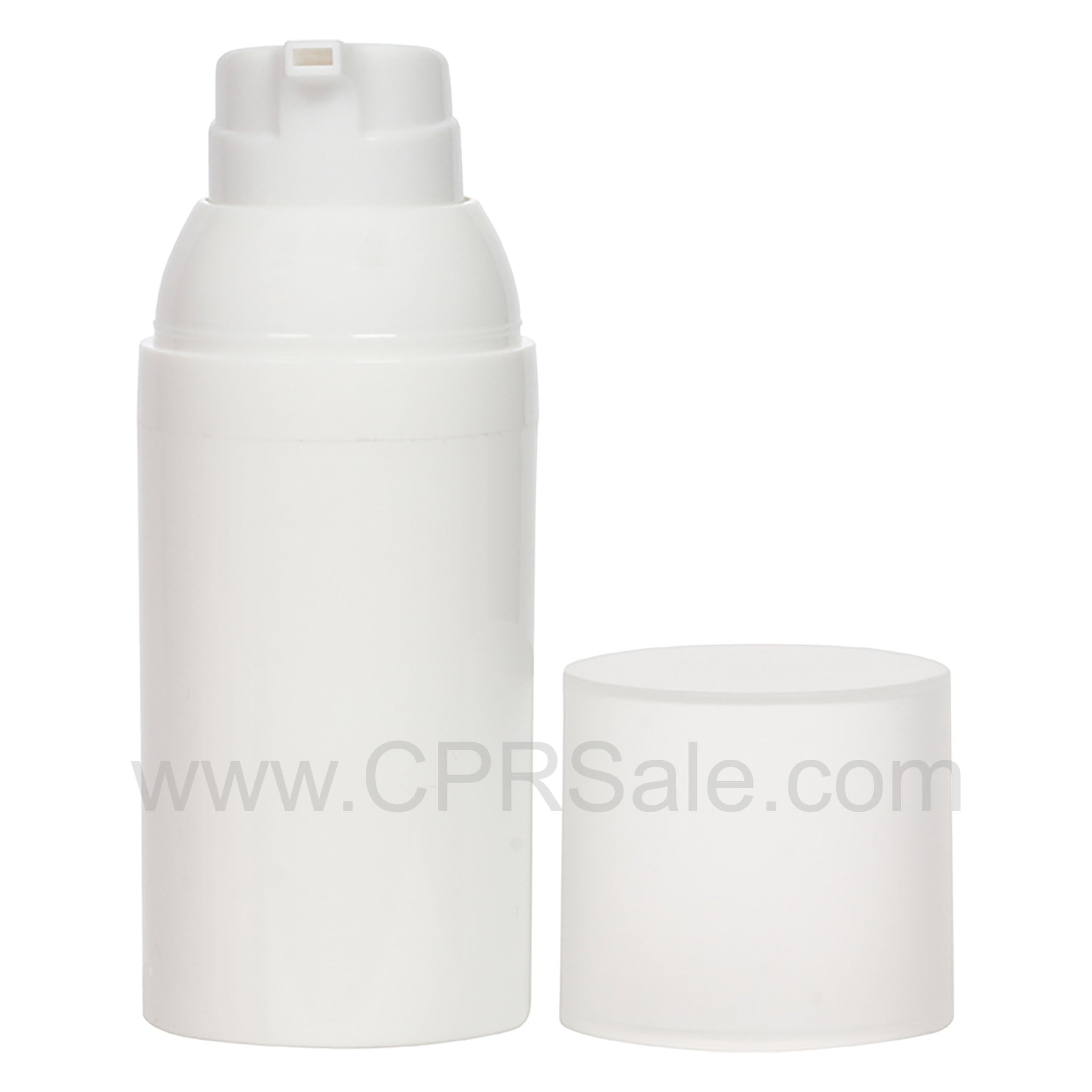 Airless Bottle, Frosted Cap, White Collar, White Body, 30mL