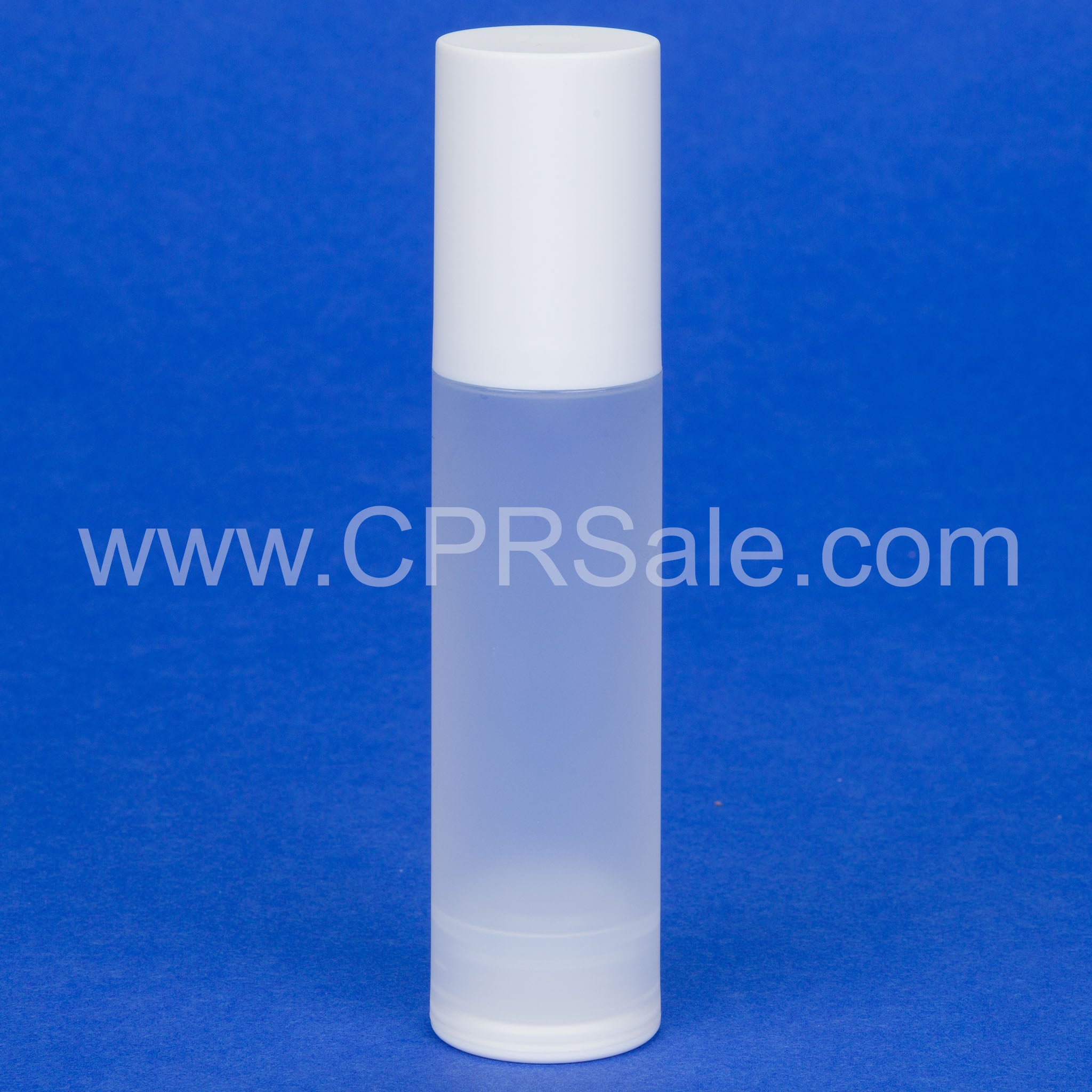 Airless Bottle, White Pump, Matte White Cap, Frosted Body, 50 mL