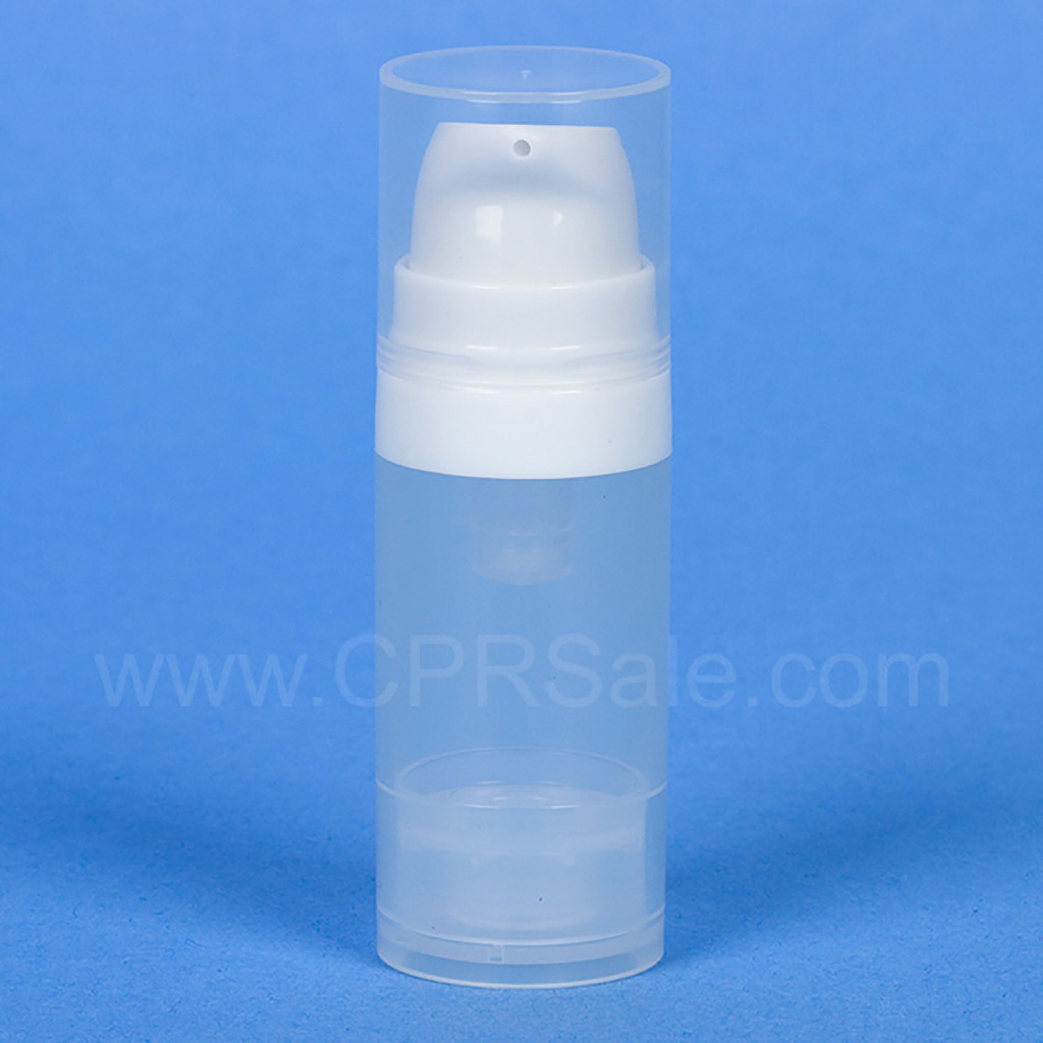 Airless Bottle, Natural Cap, White Pump, Natural Body, 10 mL