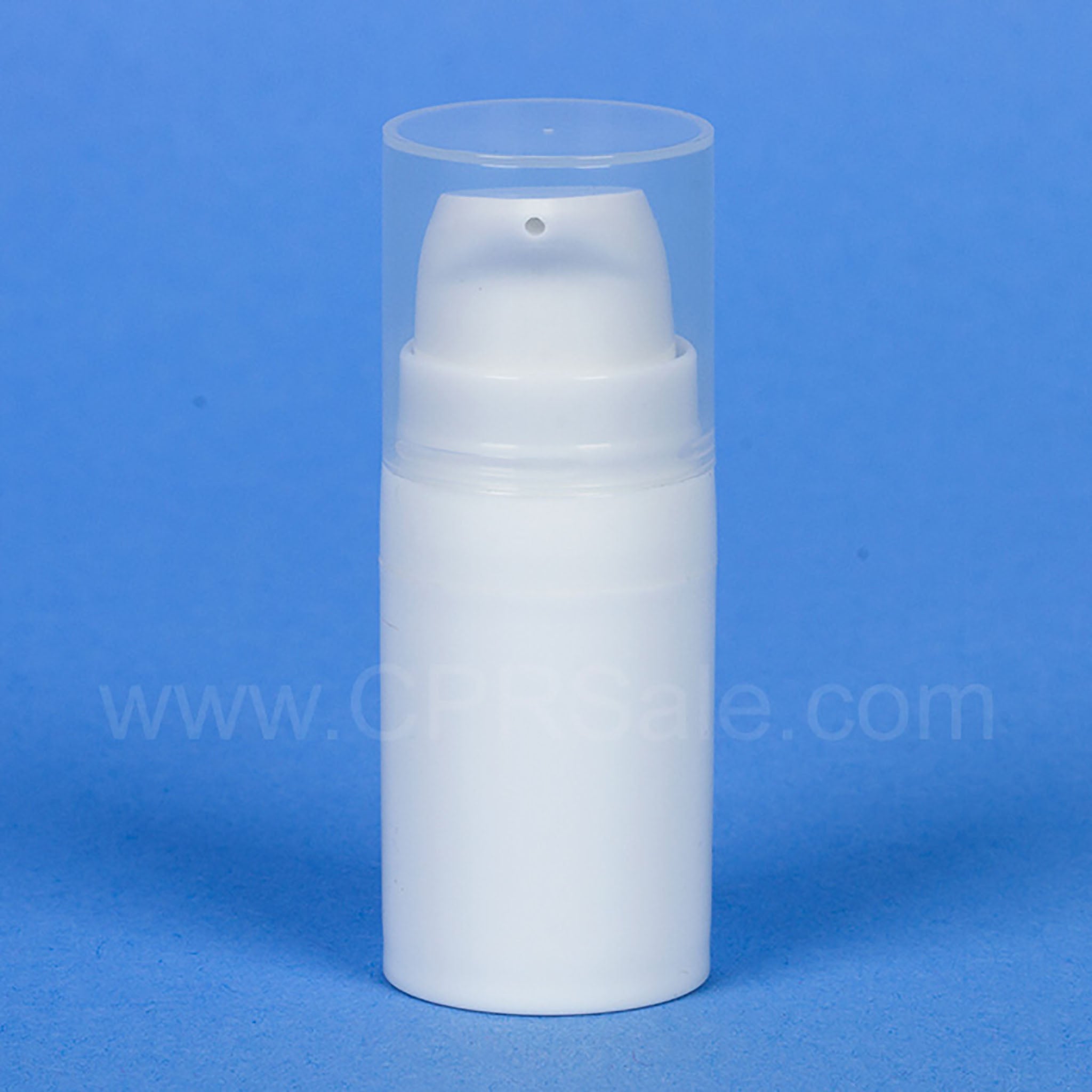 Airless Bottle, Natural Cap, White Pump, White Body, 5 mL