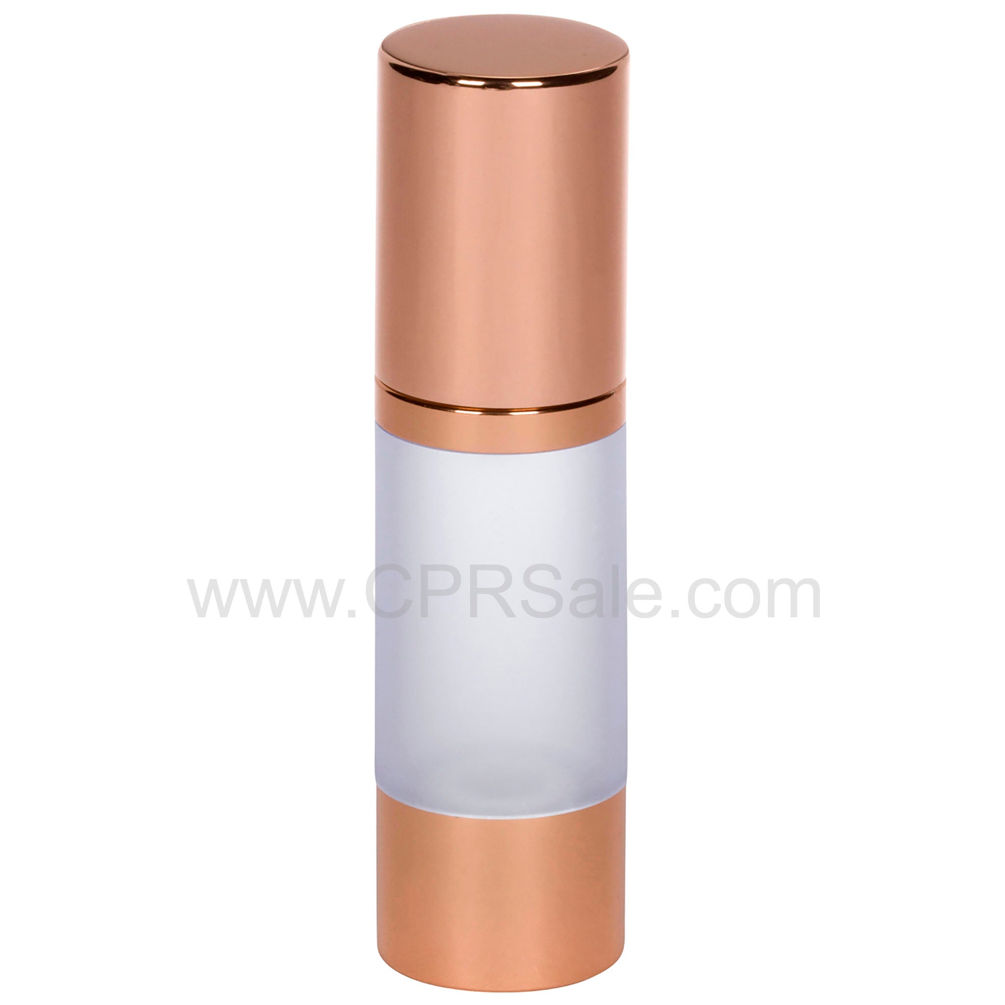 Airless Bottle, Rose Gold Cap, Rose Gold Collar, Frosted Body, 30 mL