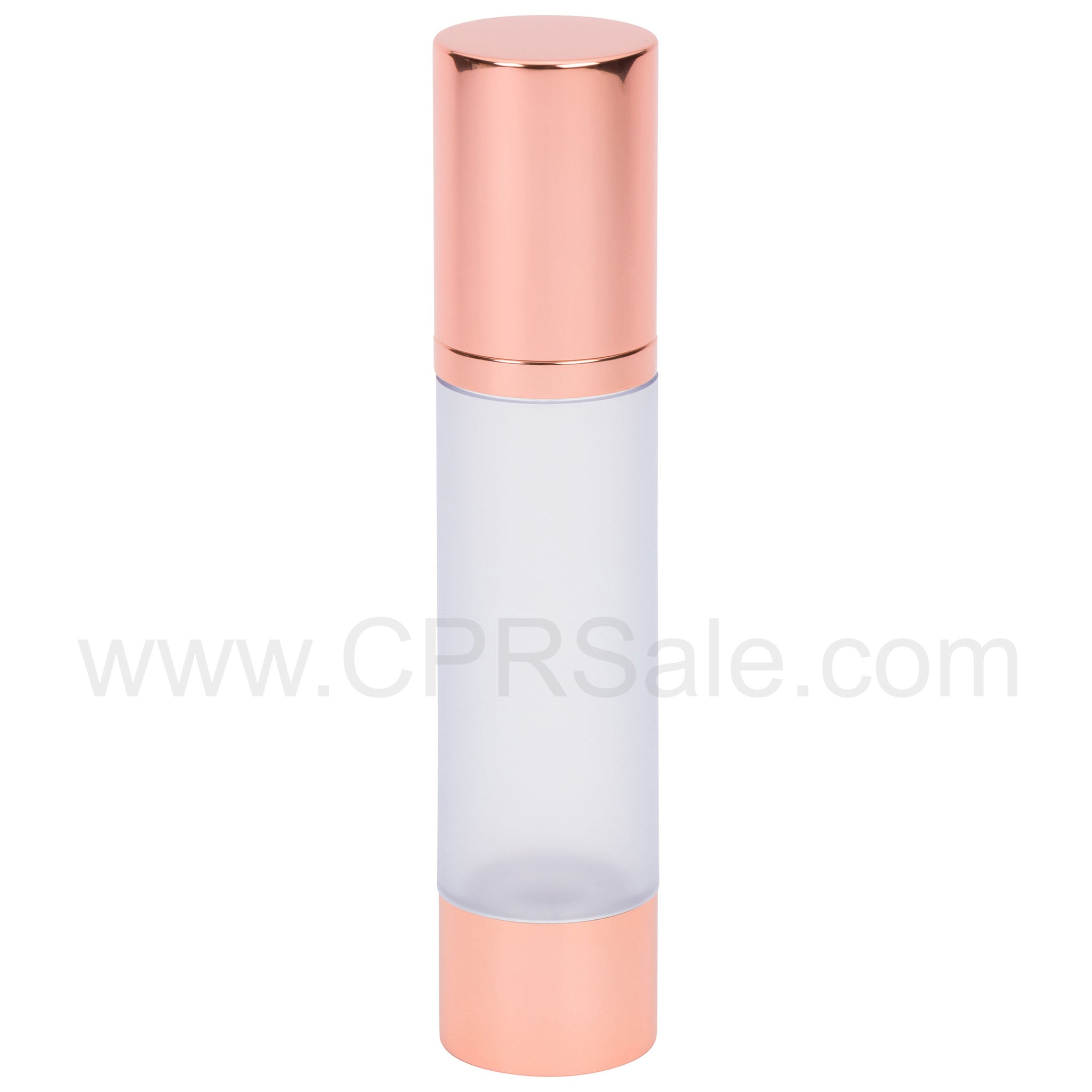 Airless Bottle, Rose Gold Cap, Rose Gold Collar, Frosted Body, 50 mL