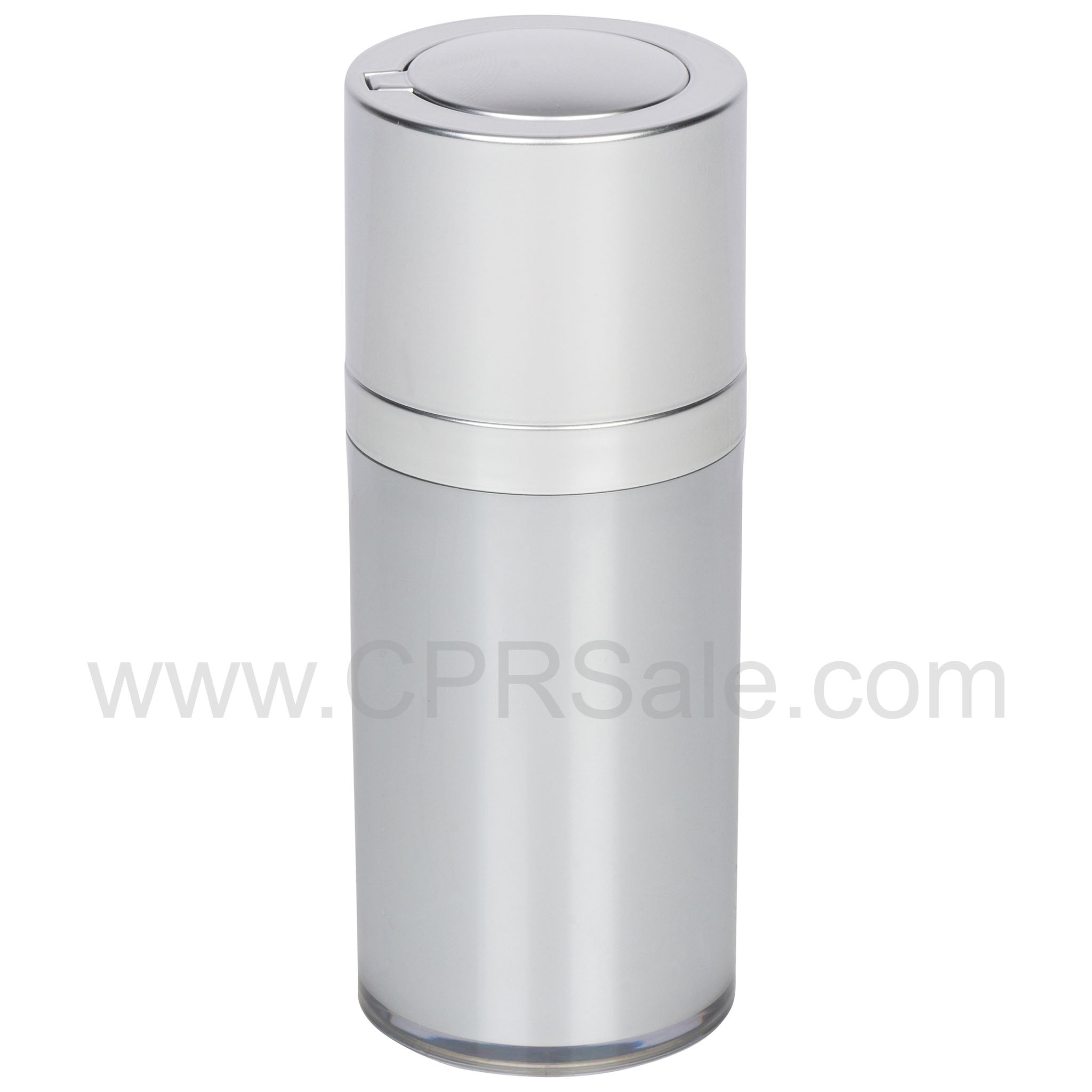 Airless Bottle, Matte Silver Twist Up Dispenser, Platinum Body, 15 mL