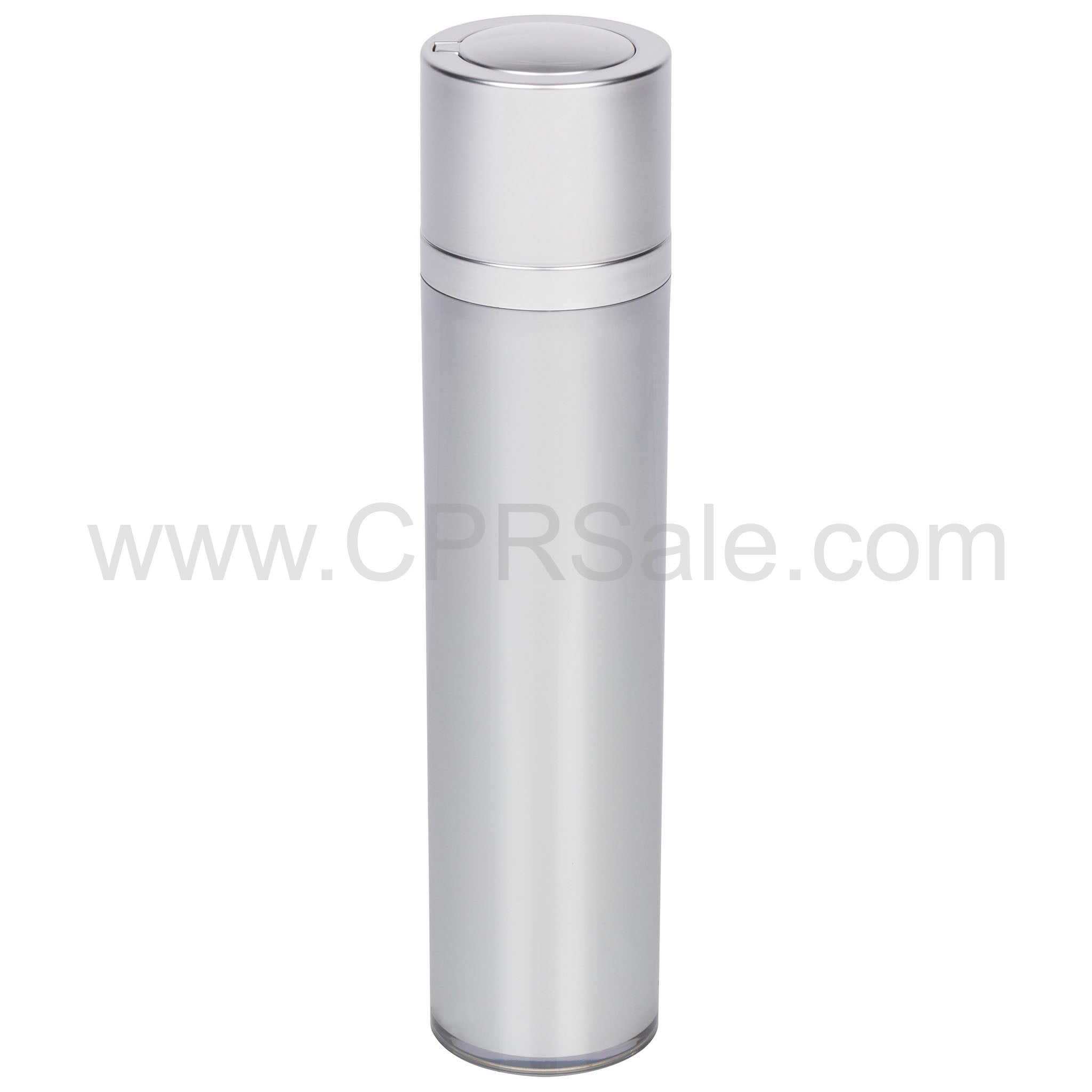 Airless Bottle, Matte Silver Twist Up Dispenser, Platinum Body, 50 mL