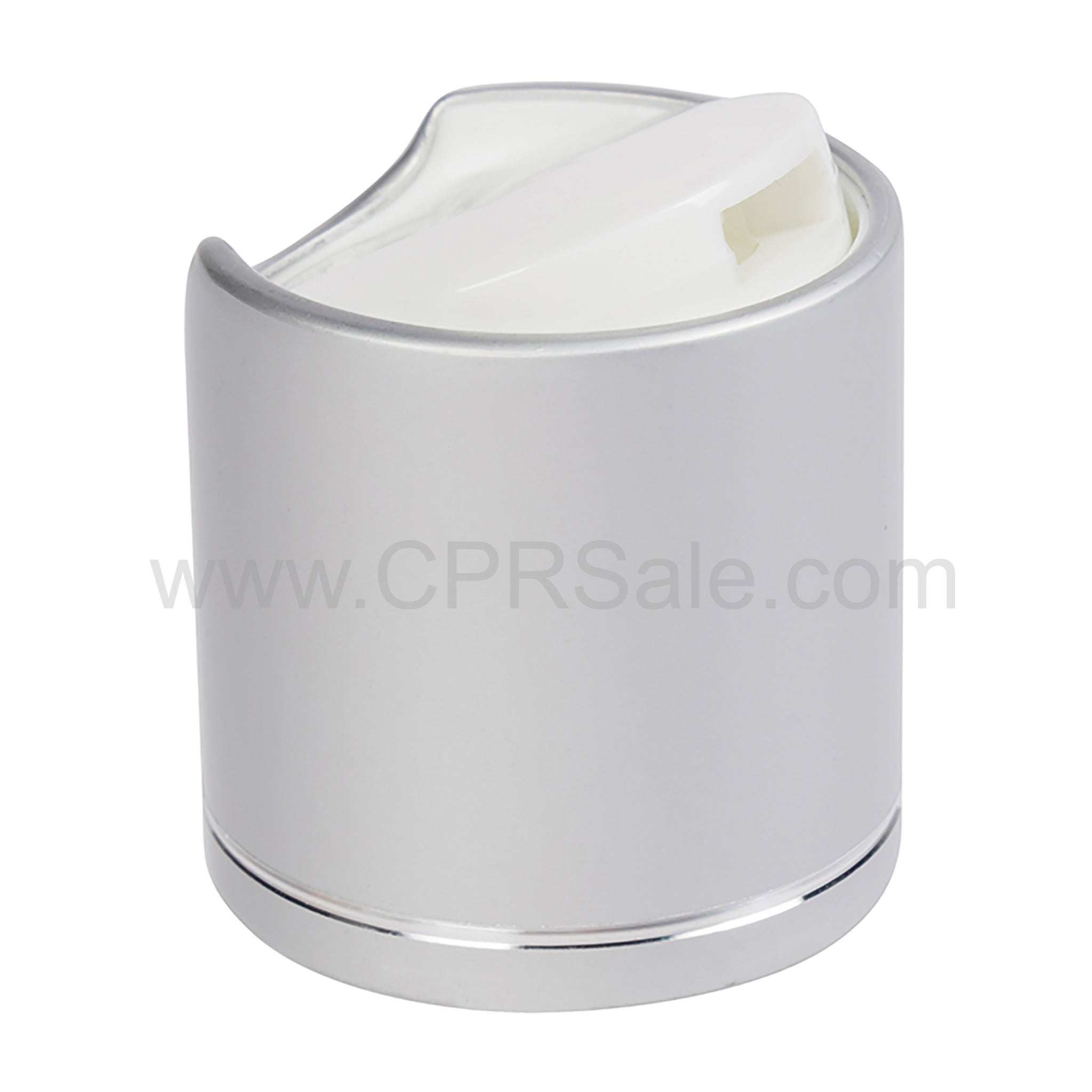Cap, 24/410, Disc Cap, Silver Over-cap w/Shiny Silver Band