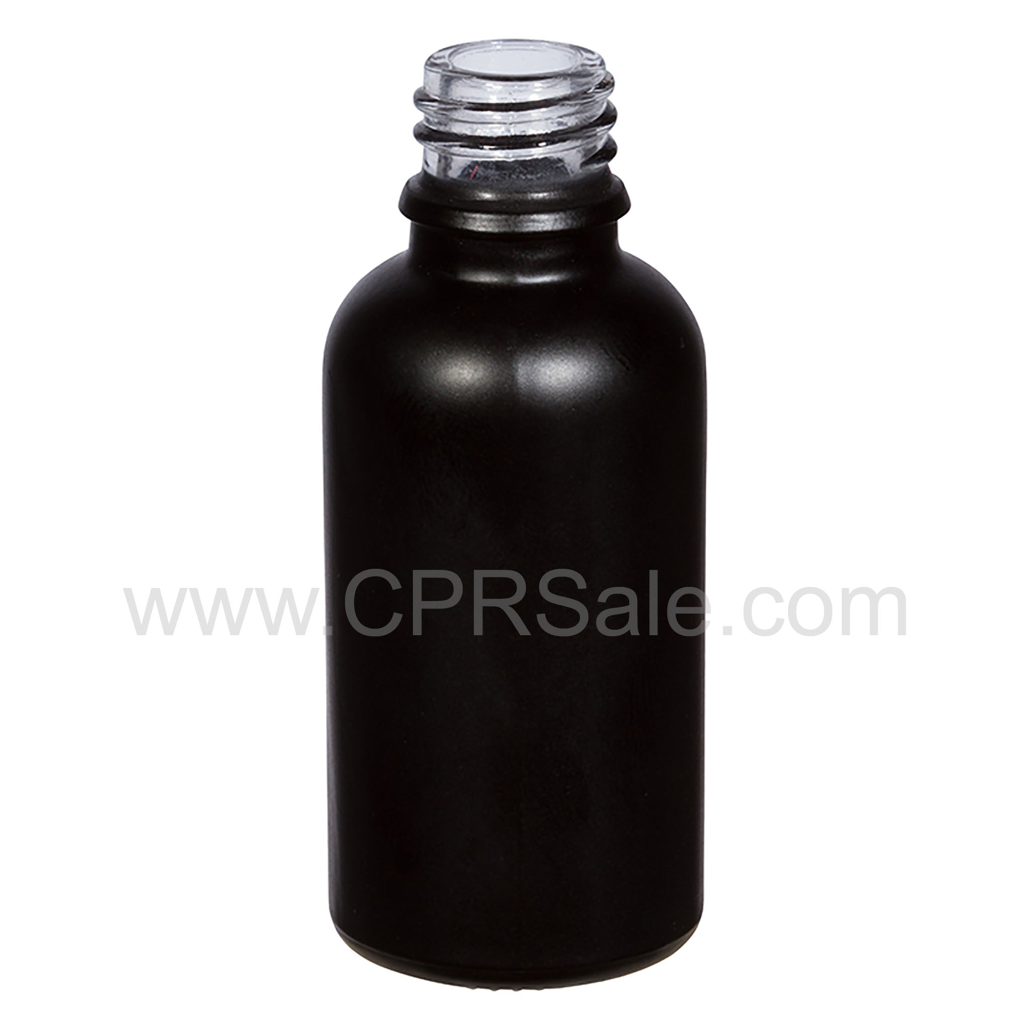 30ml (1 oz.) Black, Matte Glass, Clear Neck Tincture Bottle, 20-400