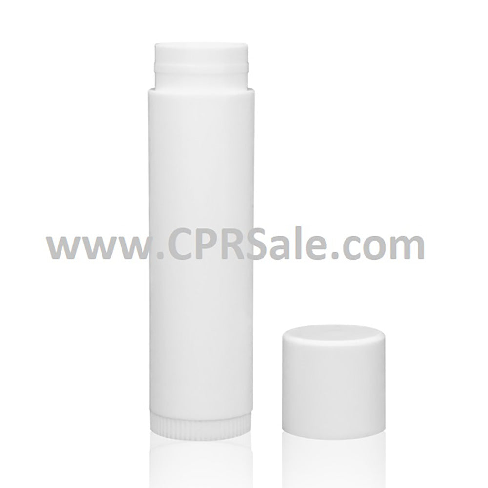 Lip Balm Tube, White Cap, White Body, 0.15 mL