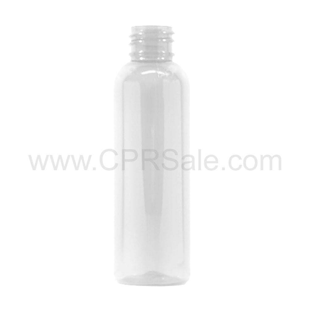 Plastic Bottle, PET, Round, Clear, 2oz