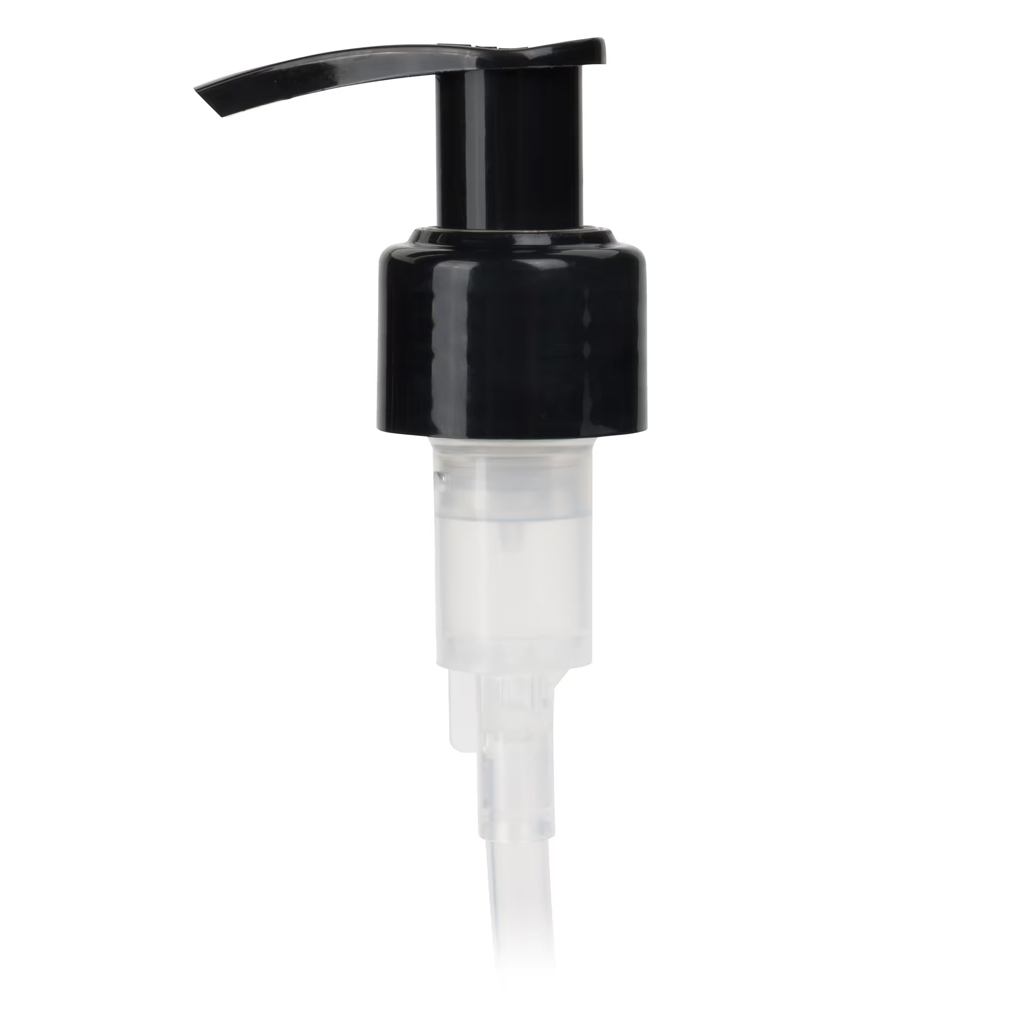 Pump, 24/410, Black, Smooth, 2.3cc. Saddle Head, Locking, Diptube Length = 7 inches