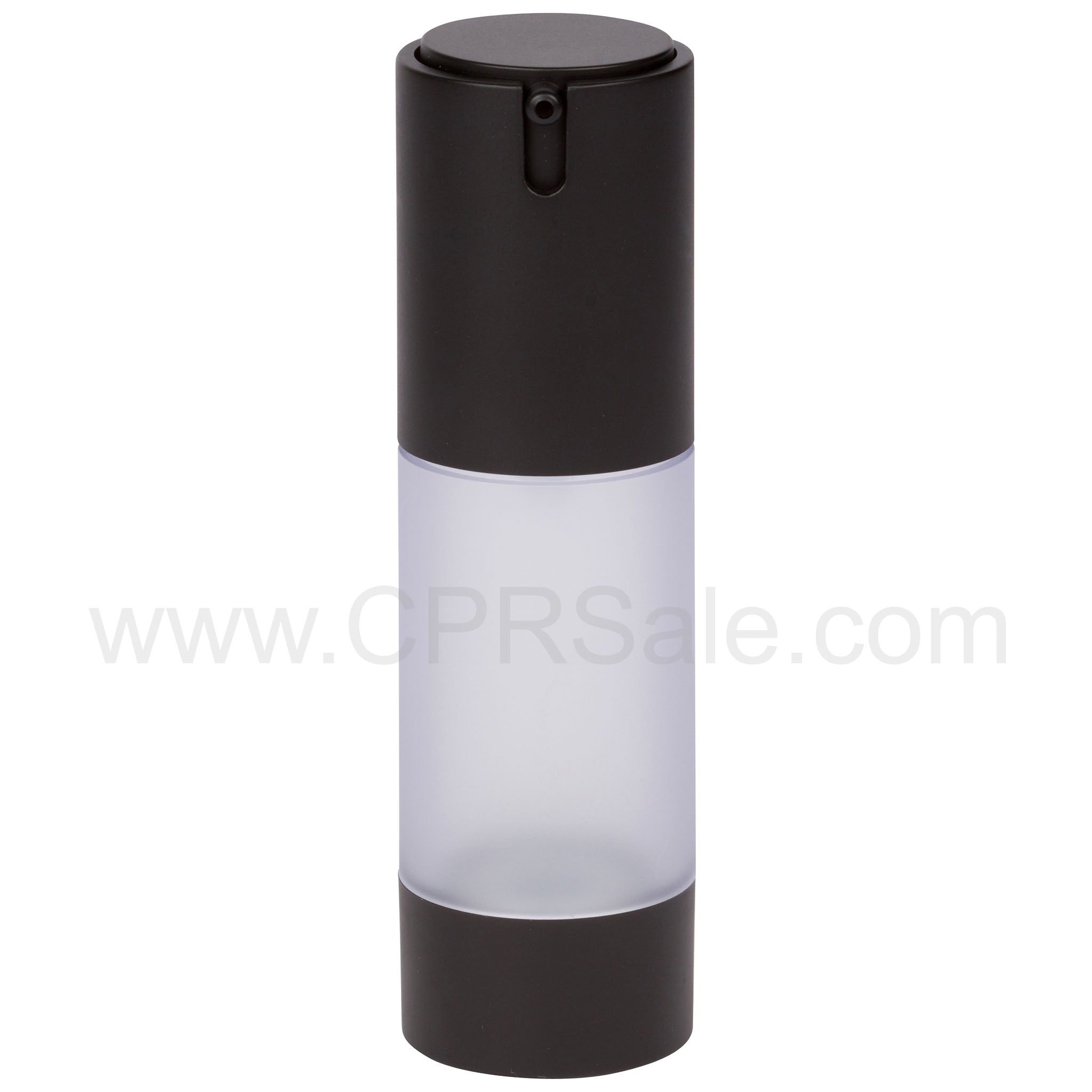 Airless Bottle, Matte Black Cap, Frosted Body, 30mL