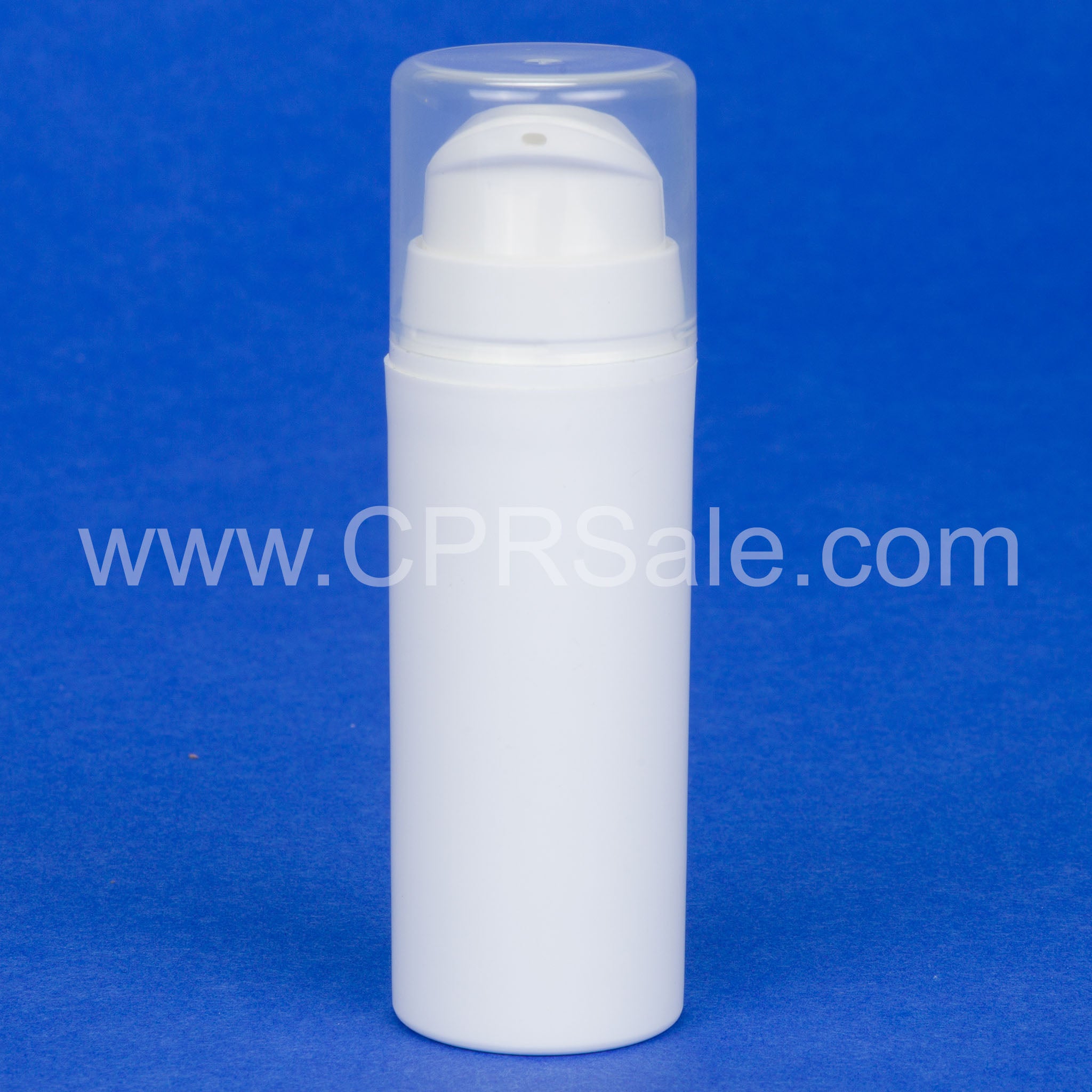 Airless Bottle, Natural Cap, White Pump, White Body, 30mL